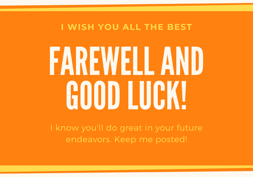 best wishes for future endeavors