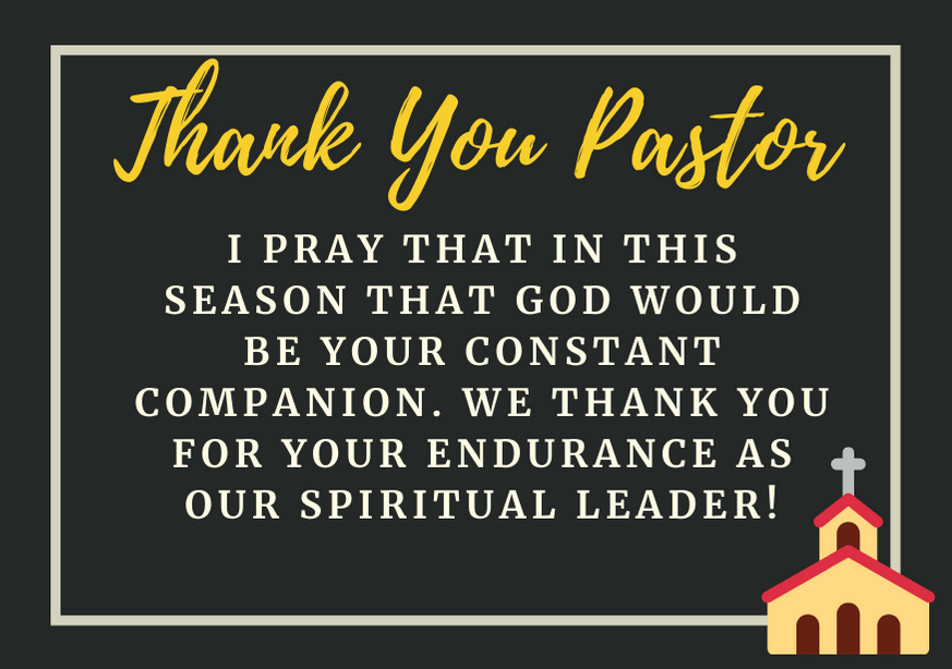 Words of appreciation for a pastor